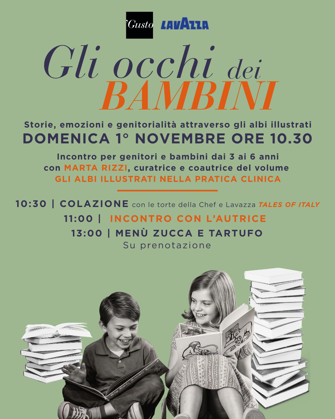 Gli occhi dei bambini: incontro con Marta Rizzi da 'Gusto, domenica 1 novembre ore 10.30